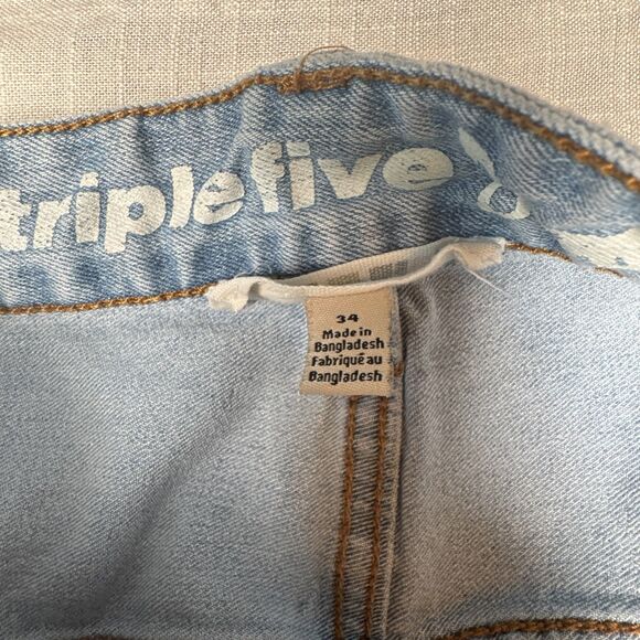 Triple Five Soul Men’s Sz 34 Light Wash Jorts‎ Denim Jean Shorts 555 Soul Y2K - Picture 8 of 15